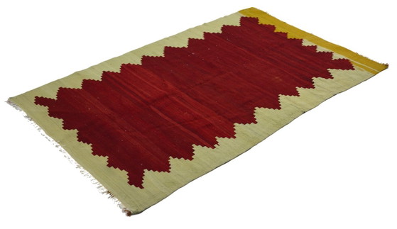 Vintage Turkse Canakkale Yoruk Kilim 213x133 cm – Minimalistisch handgeweven wollen tapijt met opvallend (photo 7 of 10)