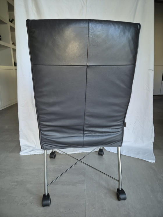 Image 1 of Sei sedie da pranzo, materiale pelle, colore antracite