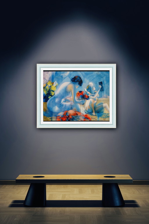 Jean-Baptiste Valadié, "Les Muses En Bleu". Firmato e numerato 31/199. In ottime condizioni.