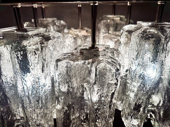 Vintage Kalmar Granada lamp, Ceiling lights, Glass, Chrome, Silver (photo 12 of 14)
