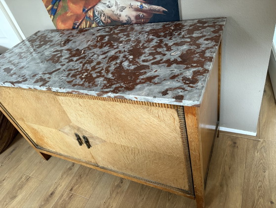 Credenza Art Déco vintage con piano in marmo – Credenze, Legno (photo 6 of 6)