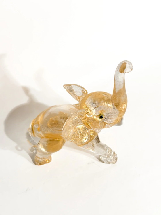 Little Elephant in Murano Glass and Gold Leaf Attributed to Ercole Barovier 1930s – Sculpture (photo 4 of 11)