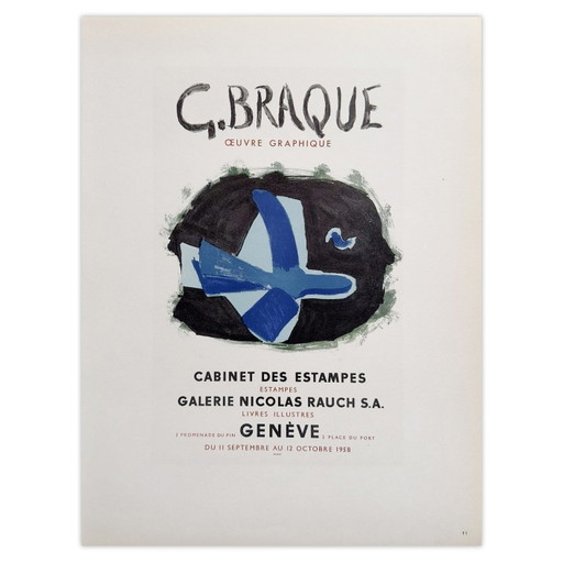 Georges BRAQUE AF 1958 - Litografía Cabinet des estampes 1959