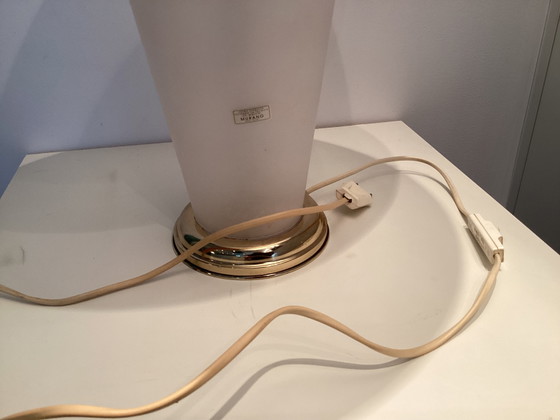 Vintage 80s Table lamp with Murano glass – Brass (photo 7 of 8)