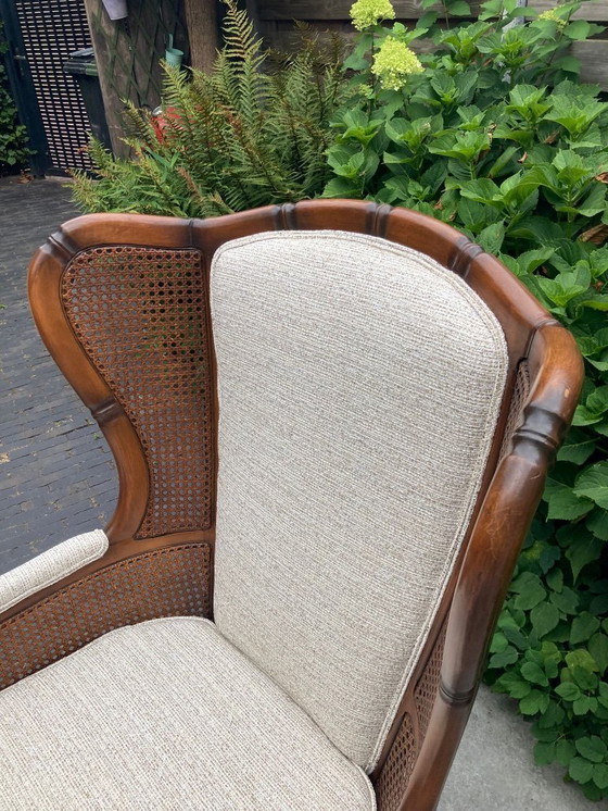 Image 1 of Poltrona vintage Giorgetti Wingback - Finto bambù.