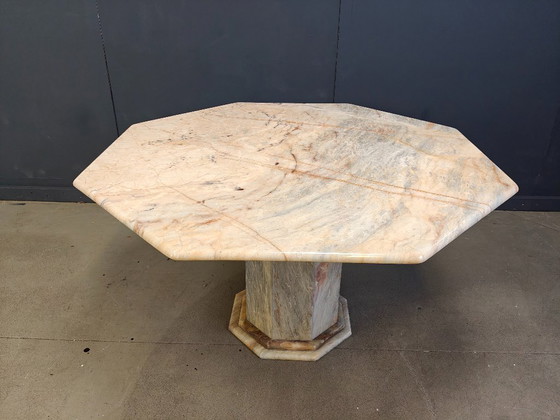 Image 1 of Octogonal italian marble dining table 1970s