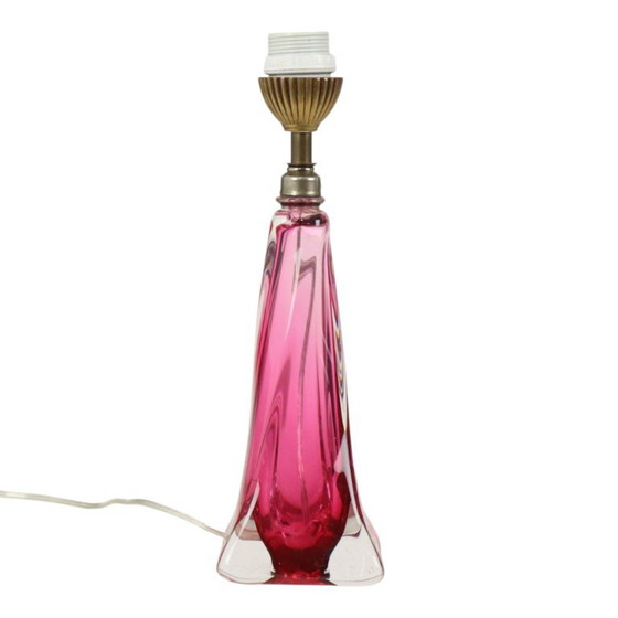 Purple Pink Crystal Table Lamp Val Saint Lambert Sixties – Glass (photo 5 of 13)