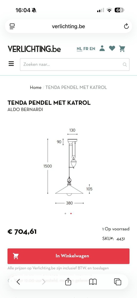 Image 1 of Aldo Bernardi Tenda penda met katrol