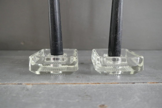 Image 1 of Vintage Bohemia glass candlestick 2 x Czechoslovakia