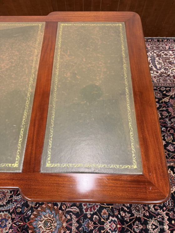 Scrivania Chesterfield inglese con pelle verde – Scrivanie, Leather, Wood (photo 18 of 20)