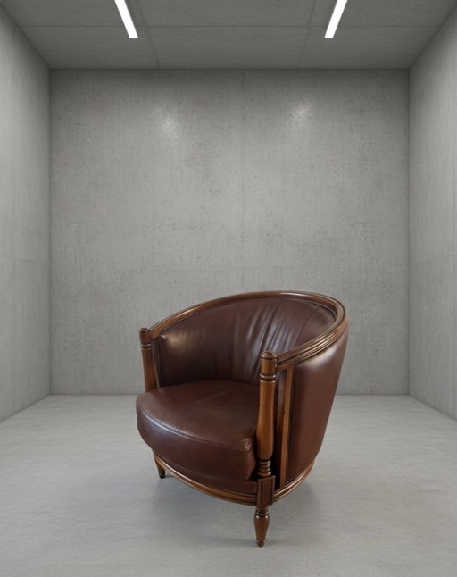 Fauteuil Tonneau d'Époque design Art Déco