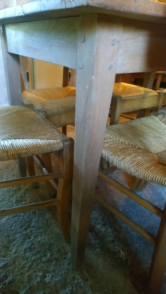 Tavolo con gambe affusolate, abete e faggio – Tavoli da pranzo, Wood, Vintage (photo 10 of 14)