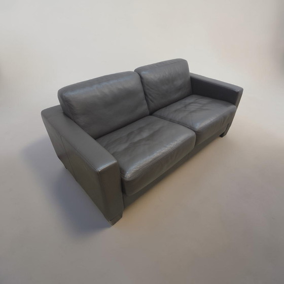 Image 1 of De Sede ds 17 bruine designbank, leren bank, De Sede tweezitsbank, driezitsbank