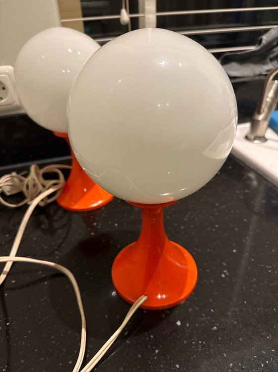 Lampe de table Space Age vintage orange – Verre, Plastique (photo 2 of 5)