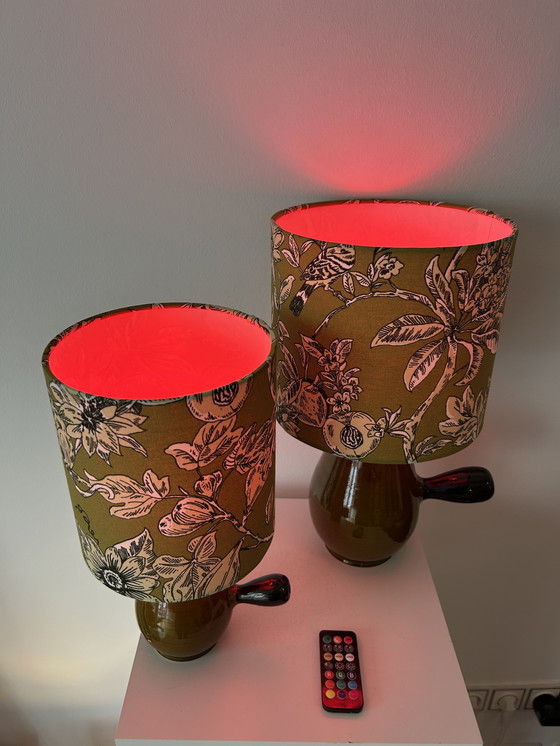 Image 1 of 2 vase lamps made from French bistro pitches, 1960s