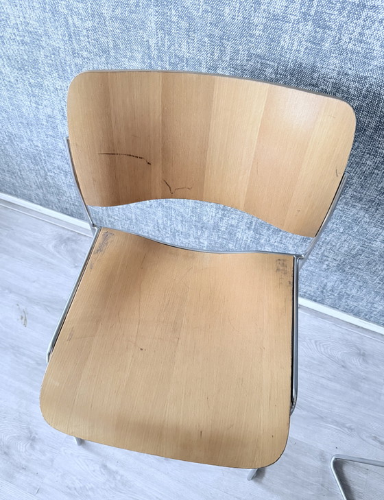 Image 1 of 6x David Rowland voor HOWE - 40/4 Sled-Base Side Chair