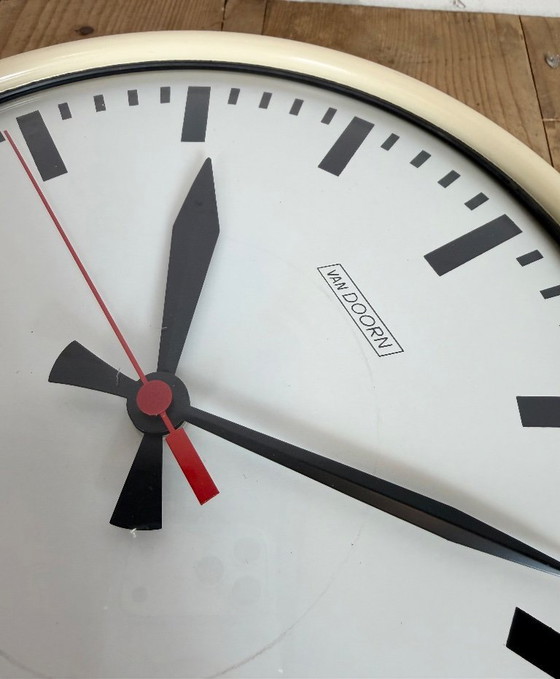 Image 1 of Vintage Beige School Wall Clock from Van Doorn, 1960s
