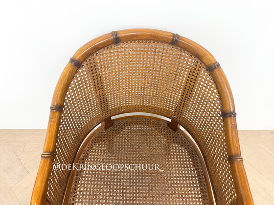 Image 1 of 4x vintage Faux bamboe stoelen in de stijl van Giorgetti, Grange gemerkt