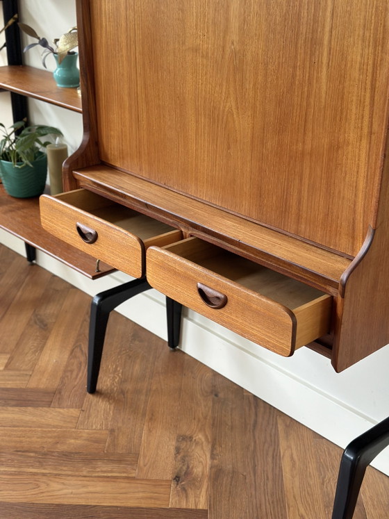 Image 1 of Vintage wandmeubel Webe Louis van Teeffelen teak jaren 50/60