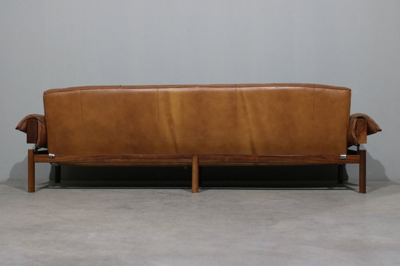 Image 1 of MP13 Sofa aus Leder und Palisanderholz von Percival Lafer, 1970er Jahre