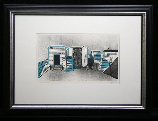 Teuber, Hermann - Elephant carriage, 1949 - Color lithograph - signed by hand
