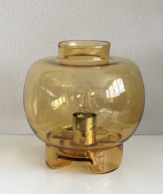 Image 1 of Lampe de table en verre au design vintage