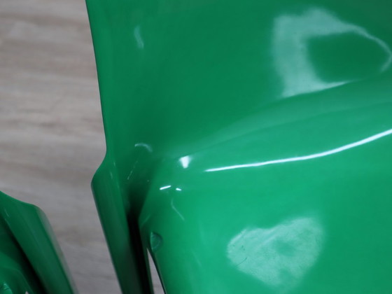 Image 1 of Set di 4 sedie Selene vintage verdi di Vico Magistretti, ARTEMIDE anni '70