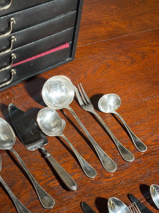 Juego de cubiertos Christofle “Perles” bañados en plata con estuche antioxidante – 127 piezas / 12 personas (photo 4 of 8)