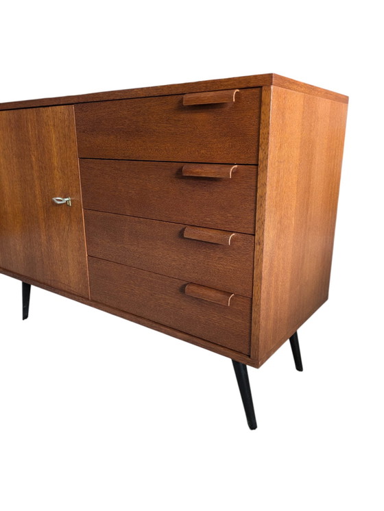 Image 1 of Vintage teakhouten jaren '60 dressoir, kastje 