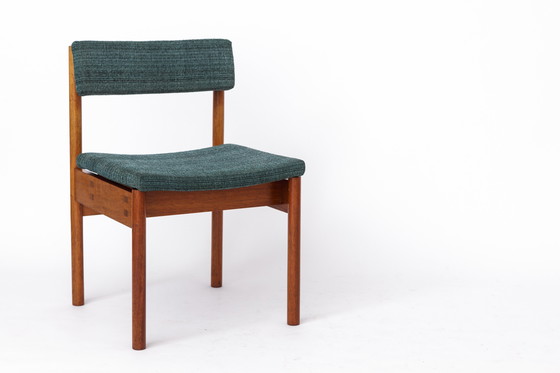 Image 1 of Rare Vintage Teak Desk Chair | Mid-Century Office Chair (1960s-1970s) | Original Green Upholstery