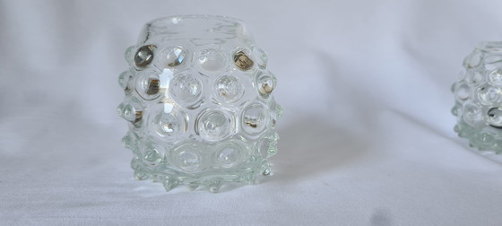 Vintage Murano Mid Century Bubble Glass Vase, Mouth-Blown, Heavy, Clear, 1960s/70s – Murano Glass (photo 11 of 14)