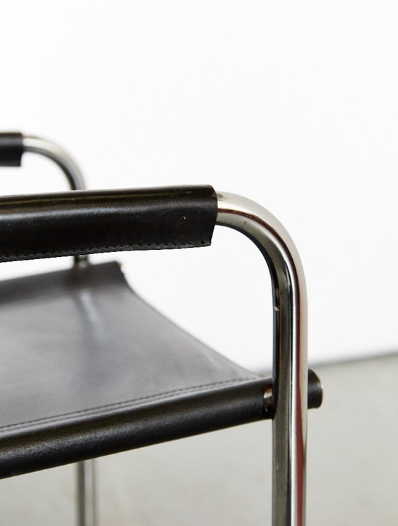 Image 1 of Bauhaus-Leder-Cantilfer, hergestellt von Fasem, Italien