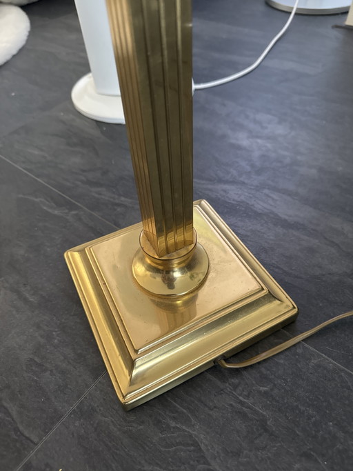 Lampada a colonna vintage Herda in ottone – Design neoclassico (funzionante) – tafellampen, Brass (photo 2 of 5)
