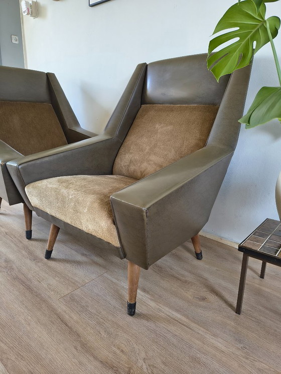 Set di 2 Poltrone Vintage Mid-Century (Verde Oliva) – Skai (photo 3 of 12)