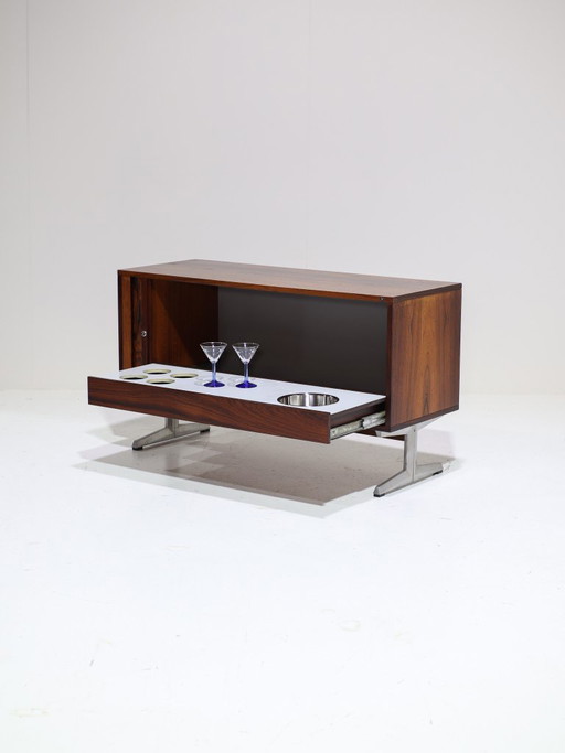 Mueble bar Nipu de palisandro, tambor metálico, danés, vintage de los años 60. – drankenkasten, Wood (photo 2 of 14)