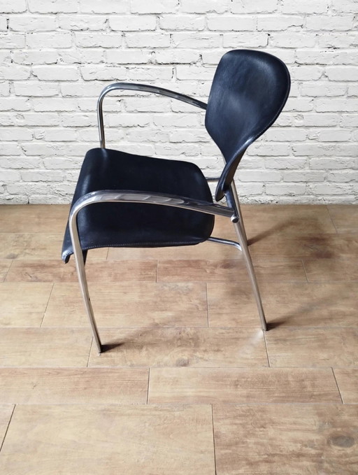 10 sedie Brayton – eetkamerstoelen, Leather, Chrome (photo 2 of 5)