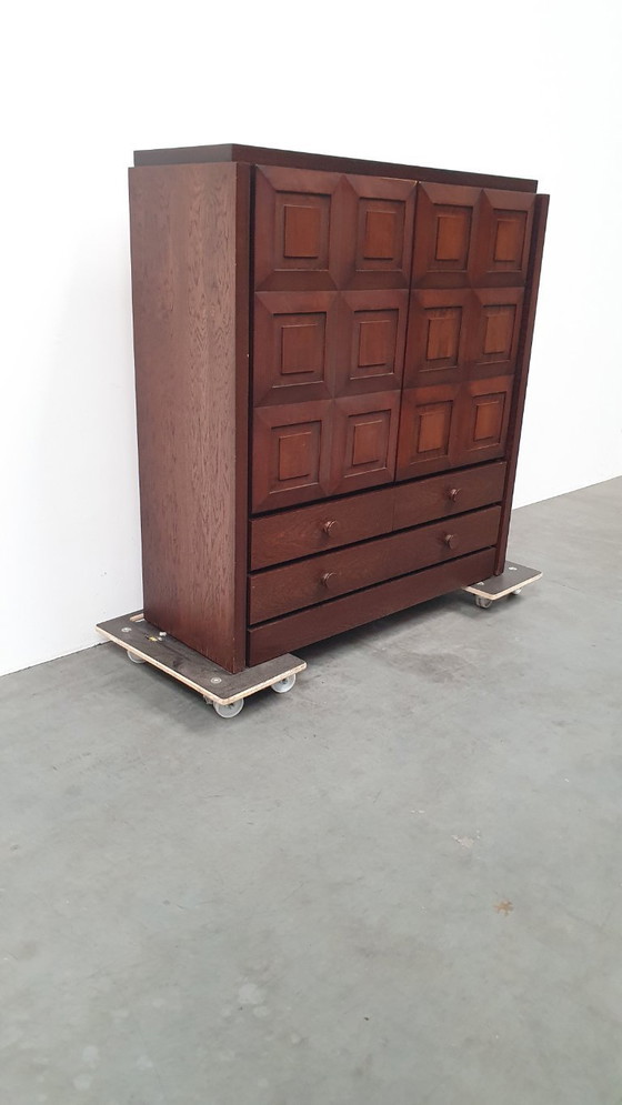 Image 1 of Brutalist vintage barkast cabinet highboard 70s bar