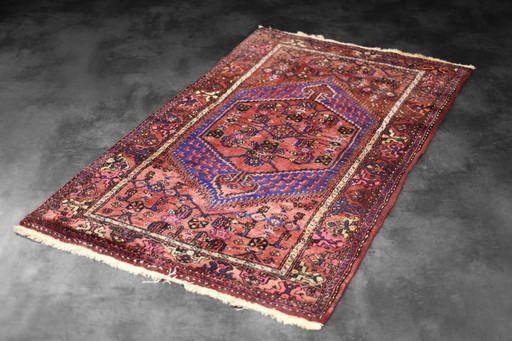 Vintage Hand-Woven Middle Eastern Oriental Hamadan Rug, 1960s