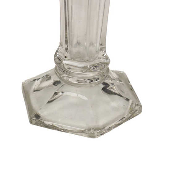 Pair of Clear Vases Val Saint Lambert Luxval Americain 23cm – Glass (photo 6 of 13)