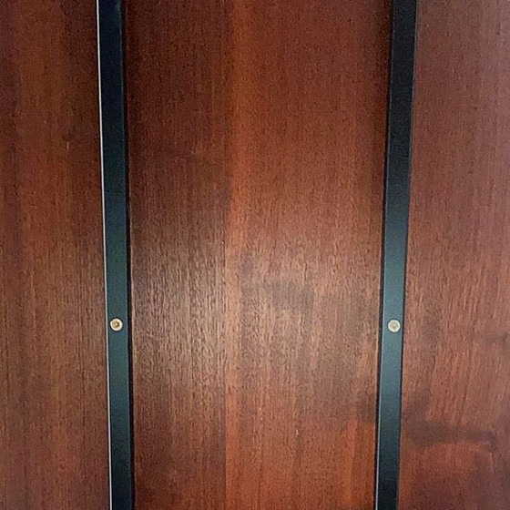 Image 1 of 1x Mid-Century Modern Teak Bookshelf with Iron Frame, Italy, 1960s