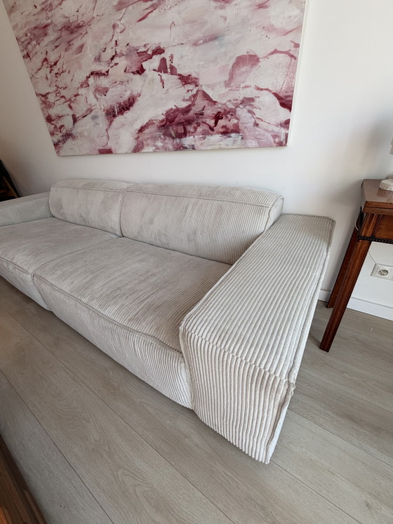 Image 1 of by fonQ Chunky 4-zitsbank – Ribstof Mink – Zeer nette staat