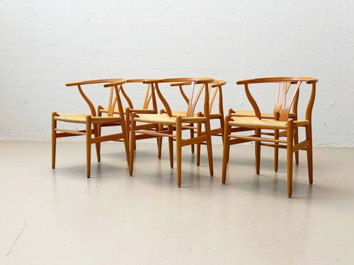 Set of 6 Wishbone Chairs CH24 by Hans J. Wegner for Carl Hansen & Søn, Denmark, 1990s