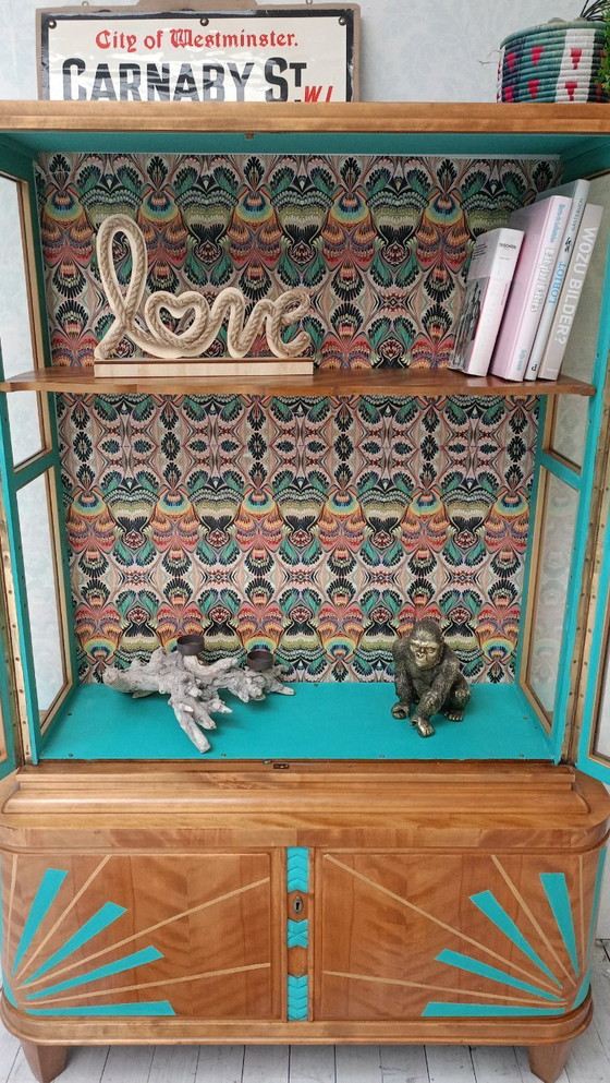 Image 1 of Art Deco display cabinet Biedermeier Vintage