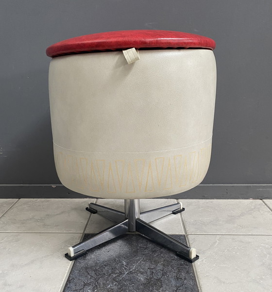 Image 1 of Round Skai Laundry Box / Stool 1960s