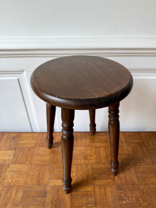 4-legged turned wood stool