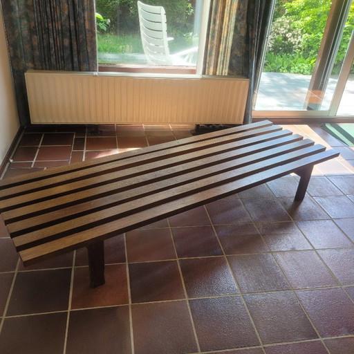 1960s Wenge Design Set | Slatted Sofa and Coffee Table