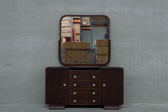 Image 1 of 1930s art deco grand mirror vanity