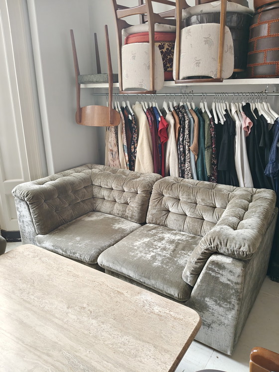 Image 1 of Vintage elementenbank zilvergrijs