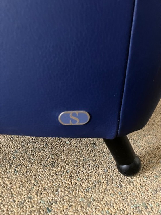 Image 1 of The Sede DS 23 wing chair in blue leather