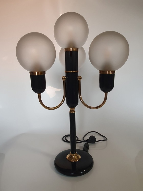 Lampada da tavolo Mid-Century Space Age di Sölken Leuchten, anni '70 – Lampade da tavolo, Metallo, Vetro (photo 5 of 10)